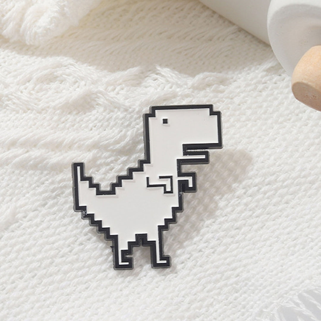 Dinosaur Brooch Retro Pixel Enamel Brooch Birthday Gift Image 1