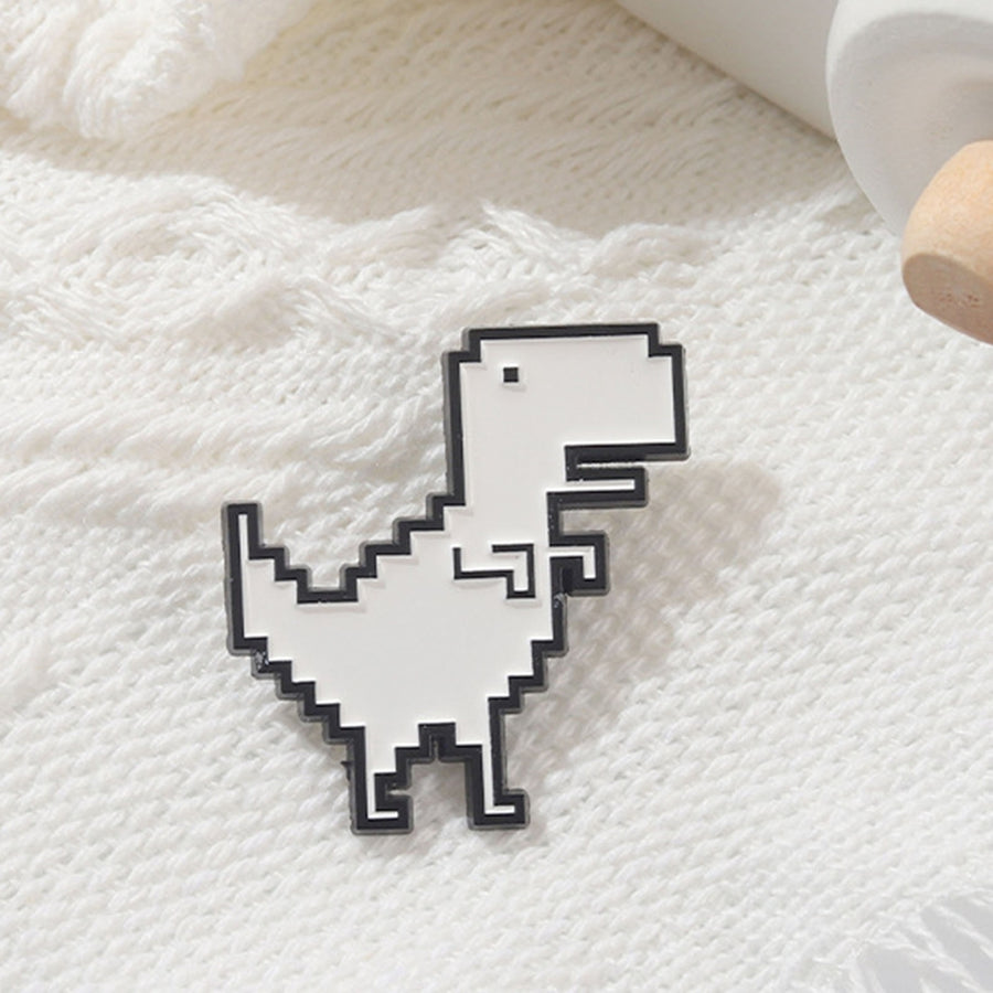 Dinosaur Brooch Retro Pixel Enamel Brooch Birthday Gift Image 1