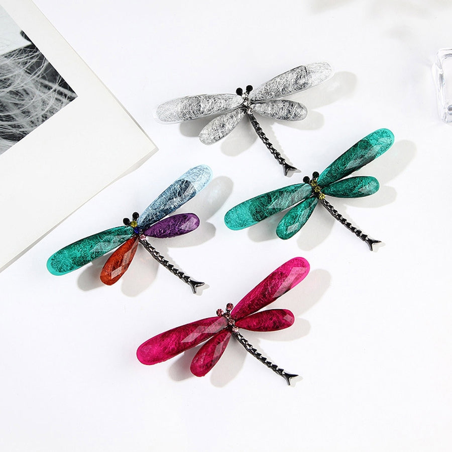 Brooch Pin Dragonfly Rhinestones Jewelry Korean Style Long Lasting Brooch Clothes Decor Image 1