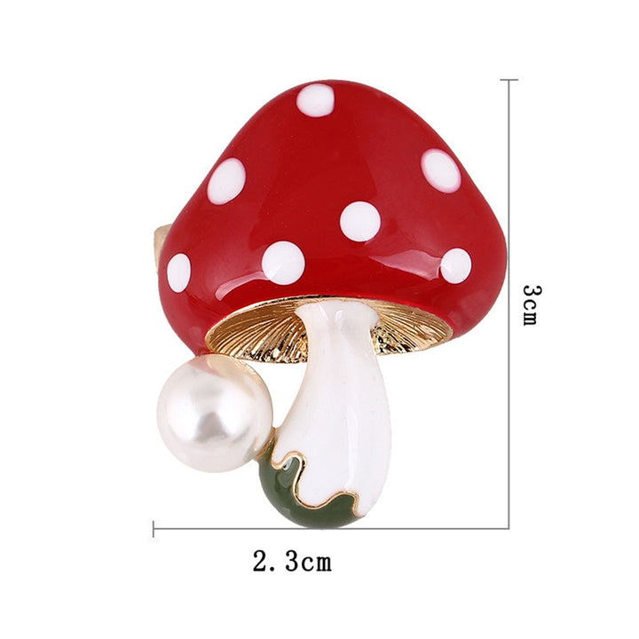 Unisex Brooch Pin Mushroom Faux Pearl Jewelry Plant Appearance Electroplating Badge Clothes Decor Image 6