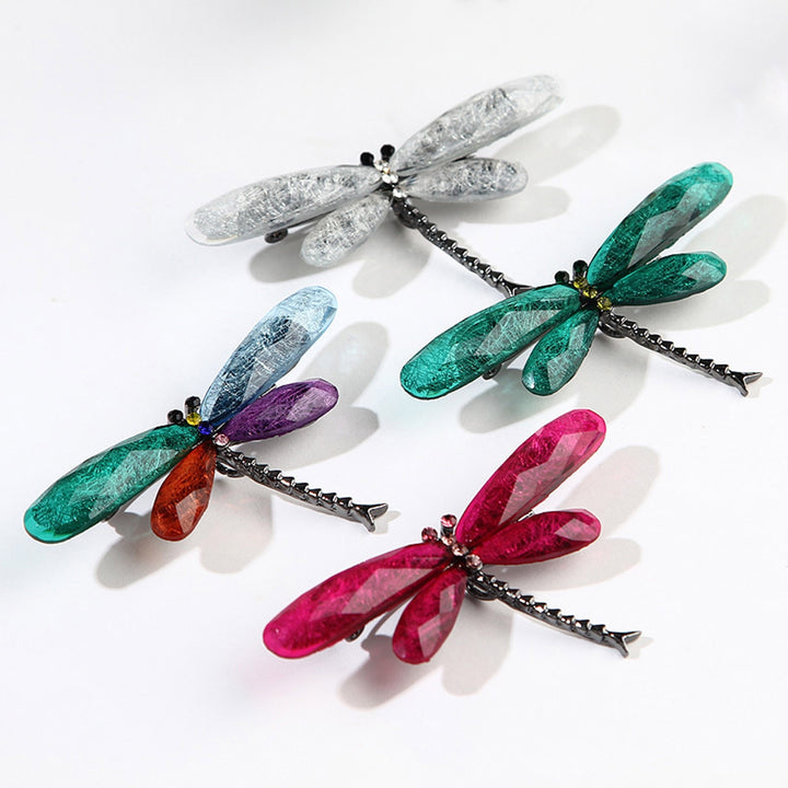 Brooch Pin Dragonfly Rhinestones Jewelry Korean Style Long Lasting Brooch Clothes Decor Image 4