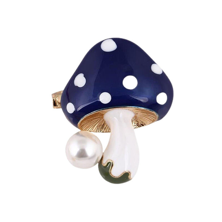 Unisex Brooch Pin Mushroom Faux Pearl Jewelry Plant Appearance Electroplating Badge Clothes Decor Image 11