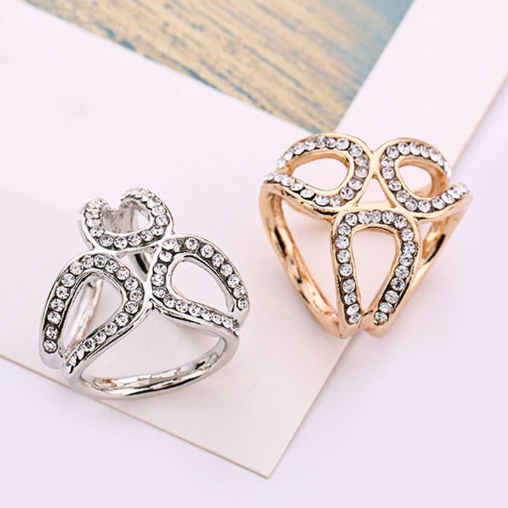 Triangle Ring Shape Decorative Scarf Buckle Accessory Sweet Long Lasting Rhinestone Cardigan Clip Clothes Decor Image 1