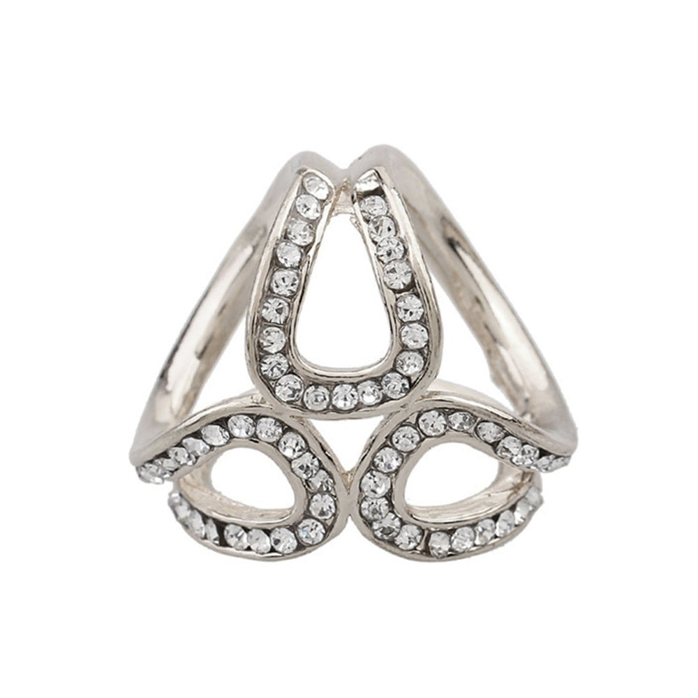 Triangle Ring Shape Decorative Scarf Buckle Accessory Sweet Long Lasting Rhinestone Cardigan Clip Clothes Decor Image 2