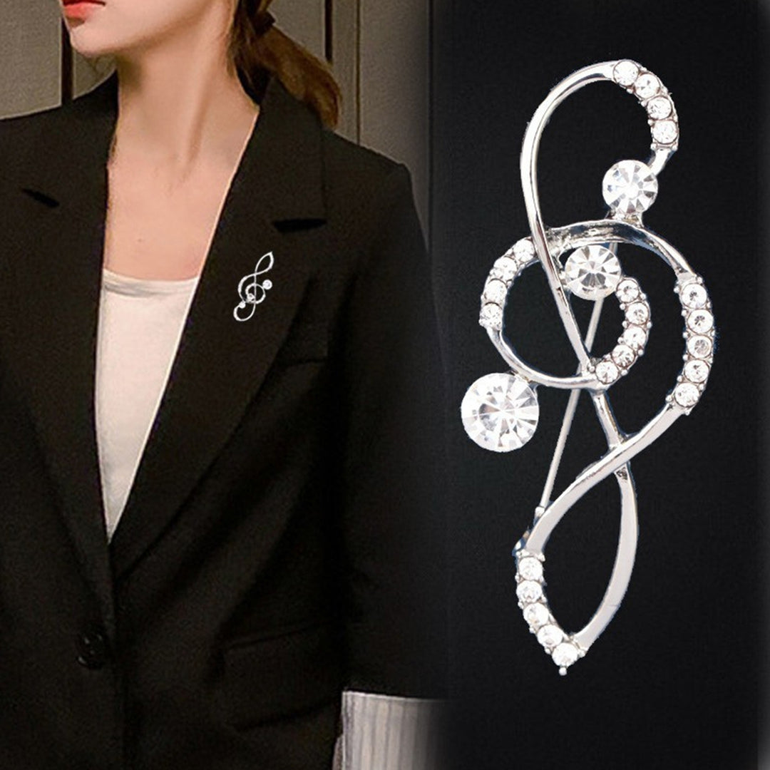 Lady Pin Unisex Shiny Rhinestone Scale Shape Women Brooch Gift Image 4