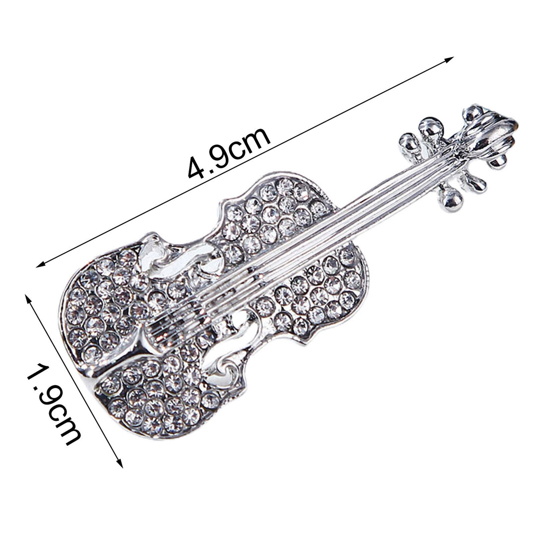 Brooch Pin Violin Rhinestones Jewelry Shiny Guitar Brooch Clothing Accessories Image 8