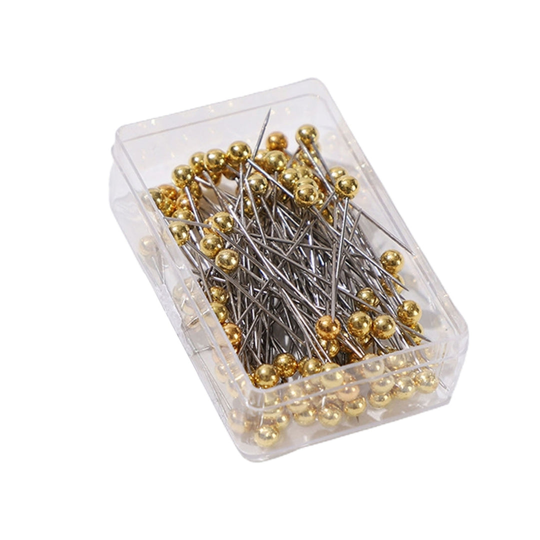 100Pcs/Box Colorful Round Top Hijab Pins with Storage Box One Tip Design Fixed Sewing Pins Handicrafts Tools Image 4