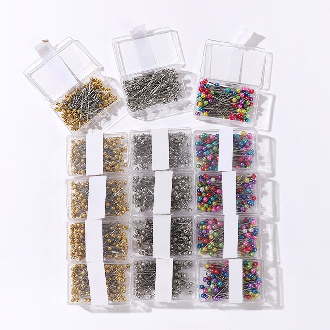 100Pcs/Box Colorful Round Top Hijab Pins with Storage Box One Tip Design Fixed Sewing Pins Handicrafts Tools Image 9