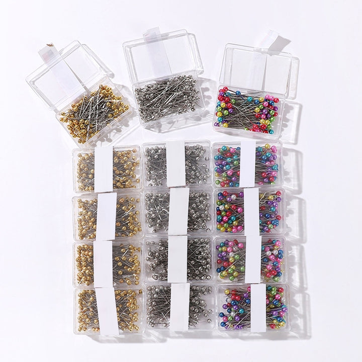 100Pcs/Box Colorful Round Top Hijab Pins with Storage Box One Tip Design Fixed Sewing Pins Handicrafts Tools Image 9