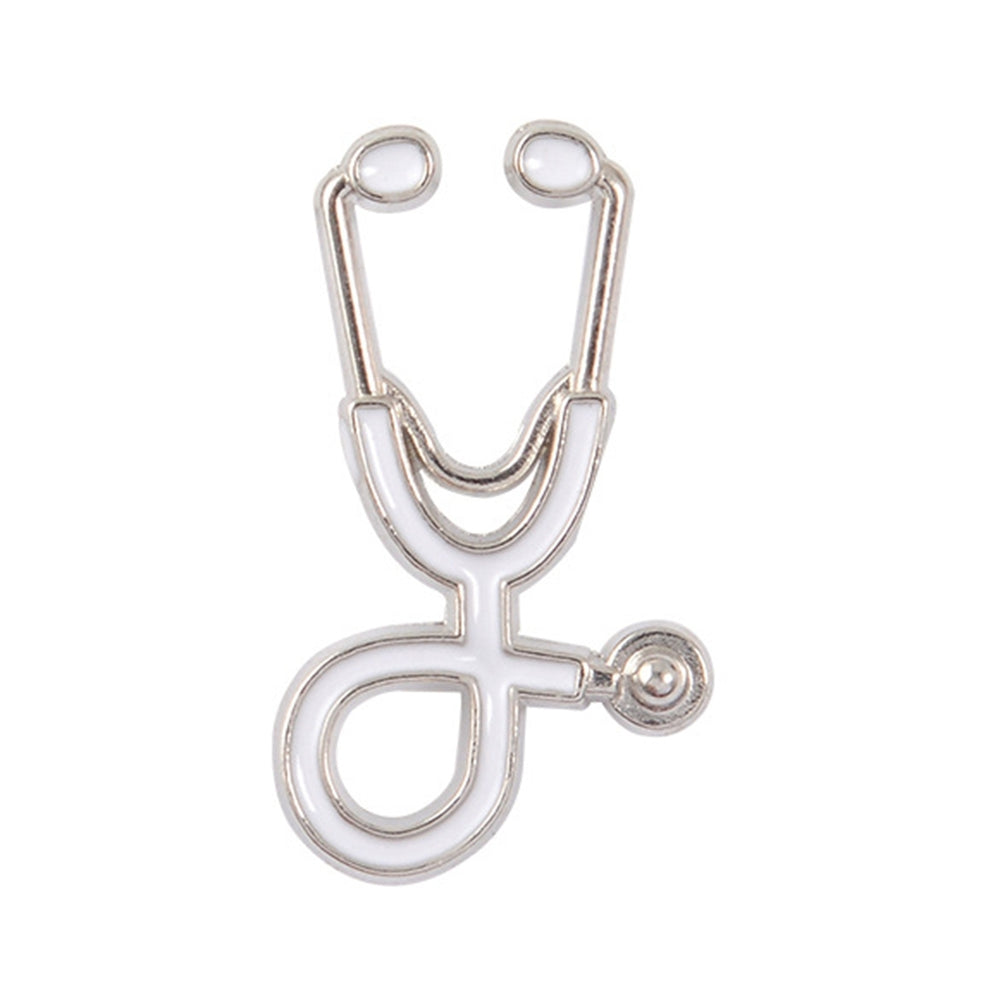 Bag Brooch Creative Cute Doctors Cartoon Stethoscope Smooth Edge Lapel Pin Gifts Image 2