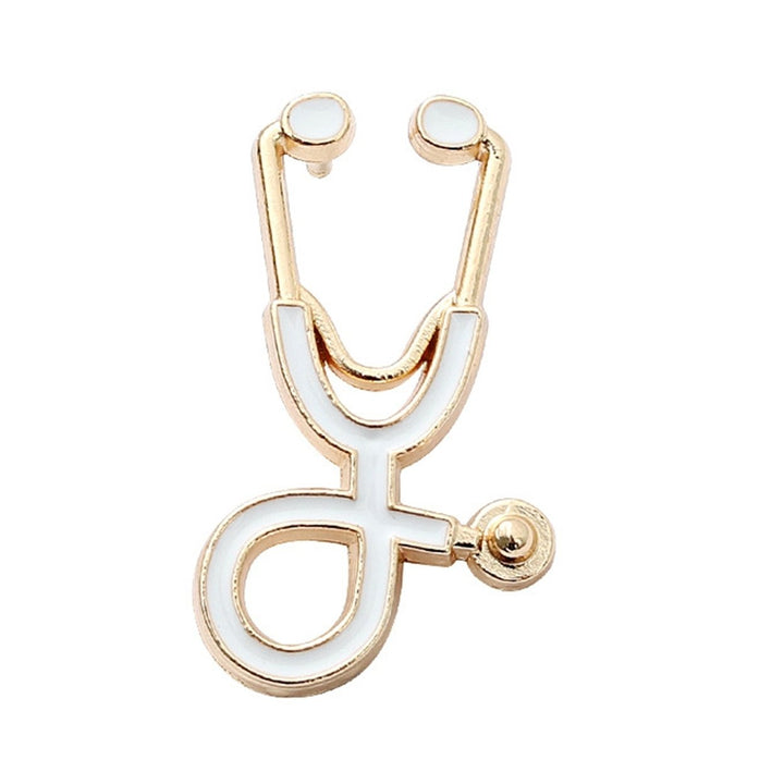 Bag Brooch Creative Cute Doctors Cartoon Stethoscope Smooth Edge Lapel Pin Gifts Image 3