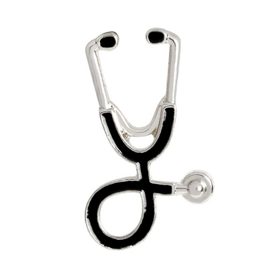 Bag Brooch Creative Cute Doctors Cartoon Stethoscope Smooth Edge Lapel Pin Gifts Image 7