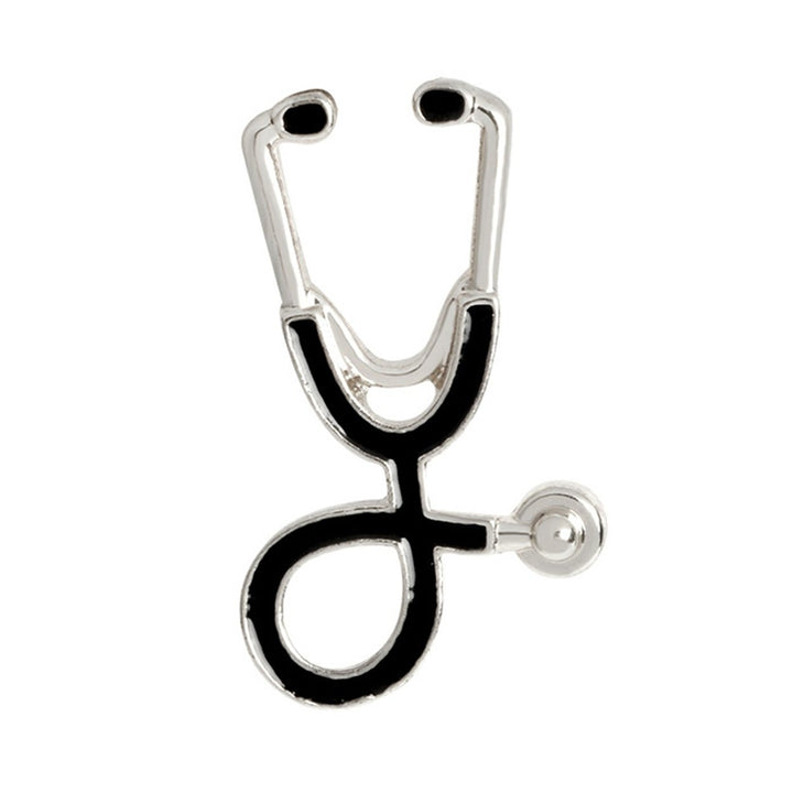 Bag Brooch Creative Cute Doctors Cartoon Stethoscope Smooth Edge Lapel Pin Gifts Image 1