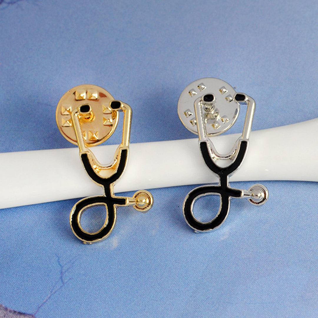 Bag Brooch Creative Cute Doctors Cartoon Stethoscope Smooth Edge Lapel Pin Gifts Image 10