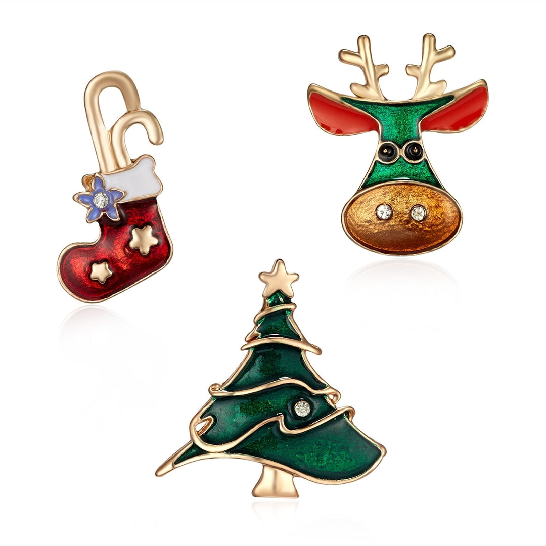 3Pcs/Set Christmas Brooches Jewelry Clothes Accessories Image 2