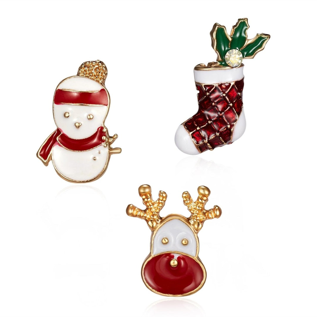 3Pcs/Set Christmas Brooches Jewelry Clothes Accessories Image 4