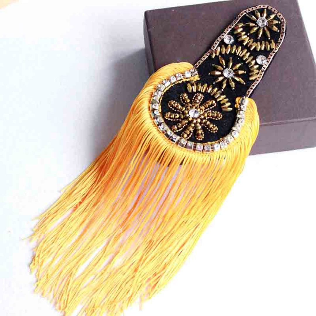 Epaulette Decorative Rhinestone All-match DIY British Style Clothes Patch Tassel Epaulette for Clothes Decor Image 8