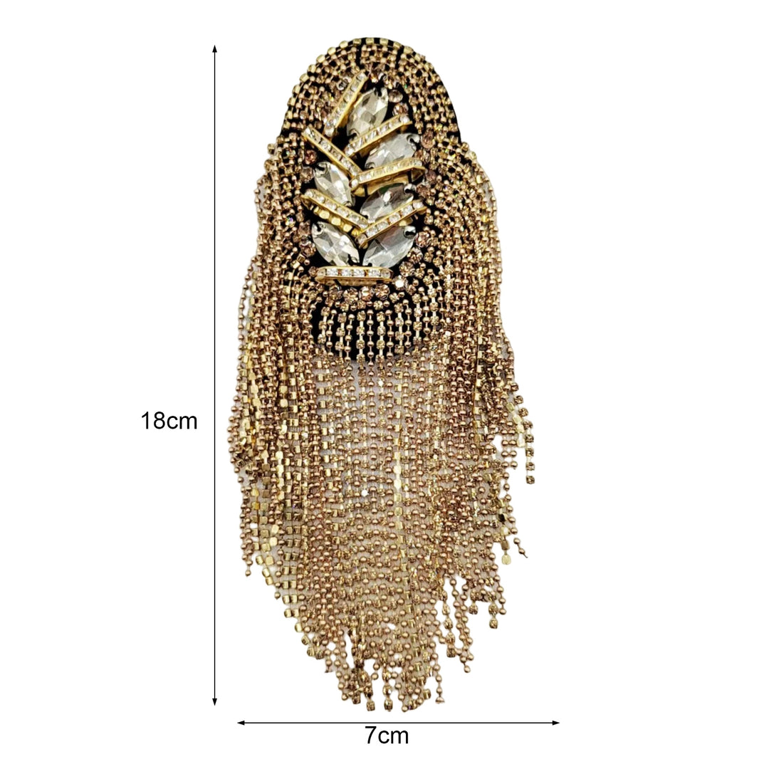 Shoulder Tassels Epaulet Beaded Tassels Chain Rhinestones DIY Clothing Accessories Men Women Shoulder Board Badge Brooch Image 6