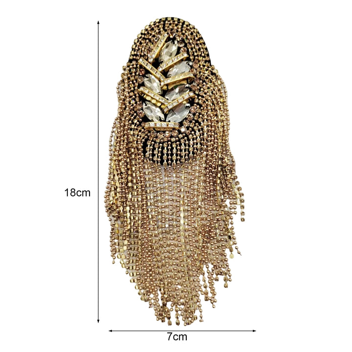 Shoulder Tassels Epaulet Beaded Tassels Chain Rhinestones DIY Clothing Accessories Men Women Shoulder Board Badge Brooch Image 6