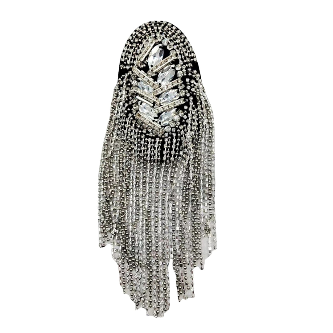 Shoulder Tassels Epaulet Beaded Tassels Chain Rhinestones DIY Clothing Accessories Men Women Shoulder Board Badge Brooch Image 1