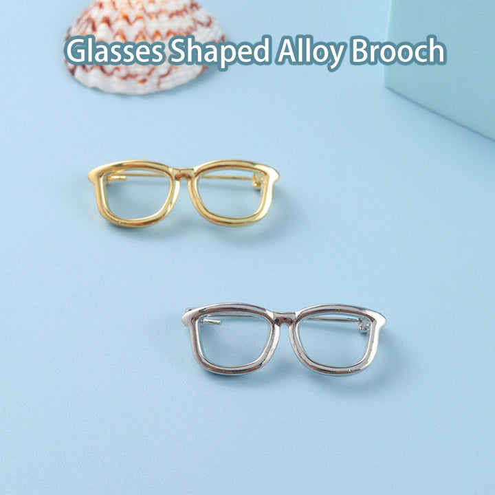 Brooch Anti-Scratch Anti-oxidation Colorfast Sweat-proof Rust-proof Glasses Shape Unisex Couple Brooch Emblem Hat Image 2