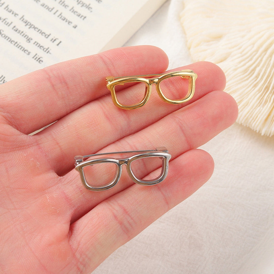 Brooch Anti-Scratch Anti-oxidation Colorfast Sweat-proof Rust-proof Glasses Shape Unisex Couple Brooch Emblem Hat Image 3