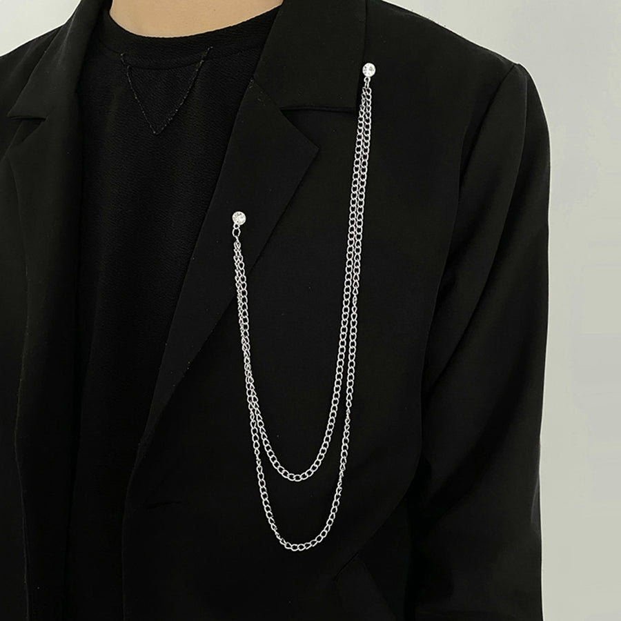 Men Brooch Long Chain Pin Men Clothes Accessories Image 1