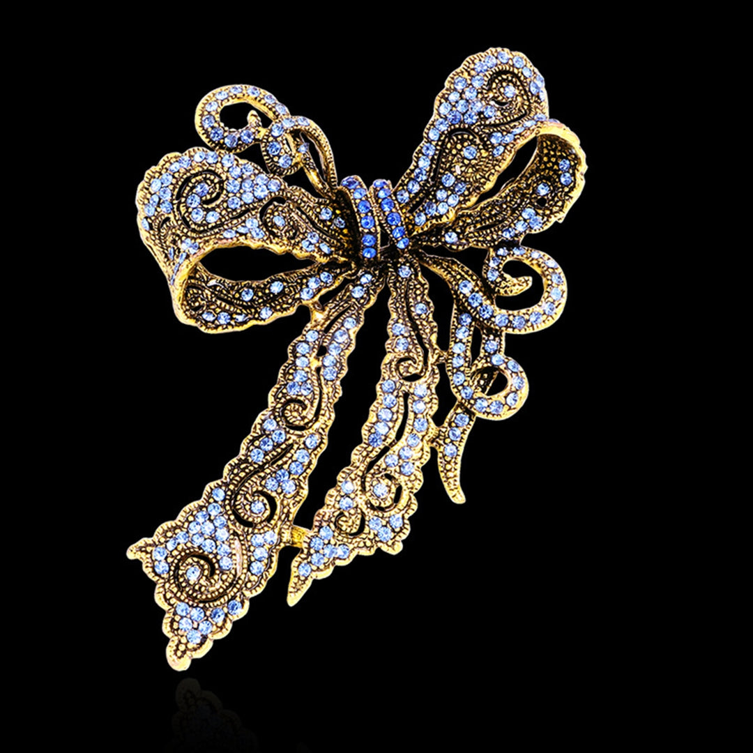 Clothing Brooch Personality Exquisite Compact Ornamental Solid Show Charm Alloy Rhinestone Bow-knot Badge Pin Birthday Image 7