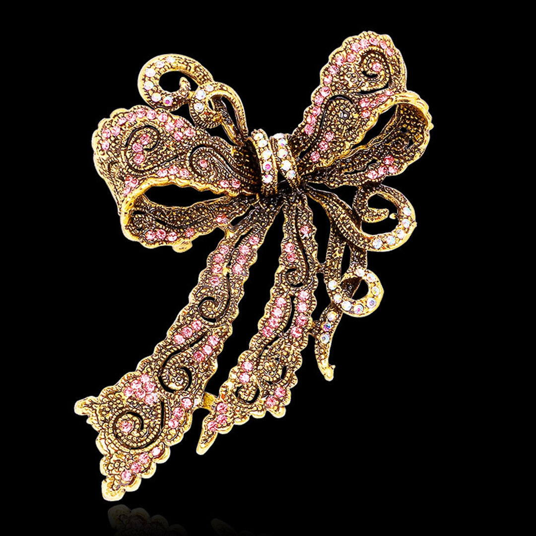 Clothing Brooch Personality Exquisite Compact Ornamental Solid Show Charm Alloy Rhinestone Bow-knot Badge Pin Birthday Image 9