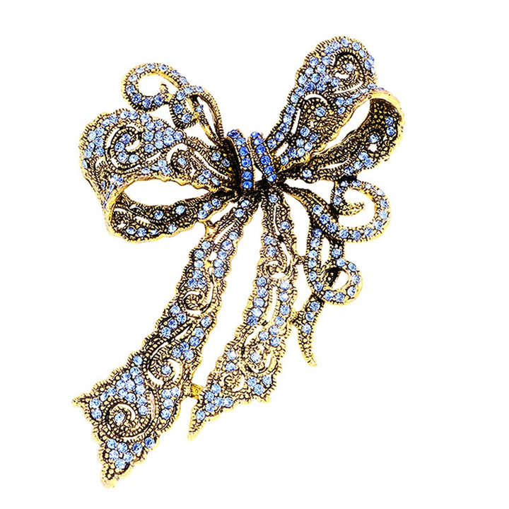 Clothing Brooch Personality Exquisite Compact Ornamental Solid Show Charm Alloy Rhinestone Bow-knot Badge Pin Birthday Image 12