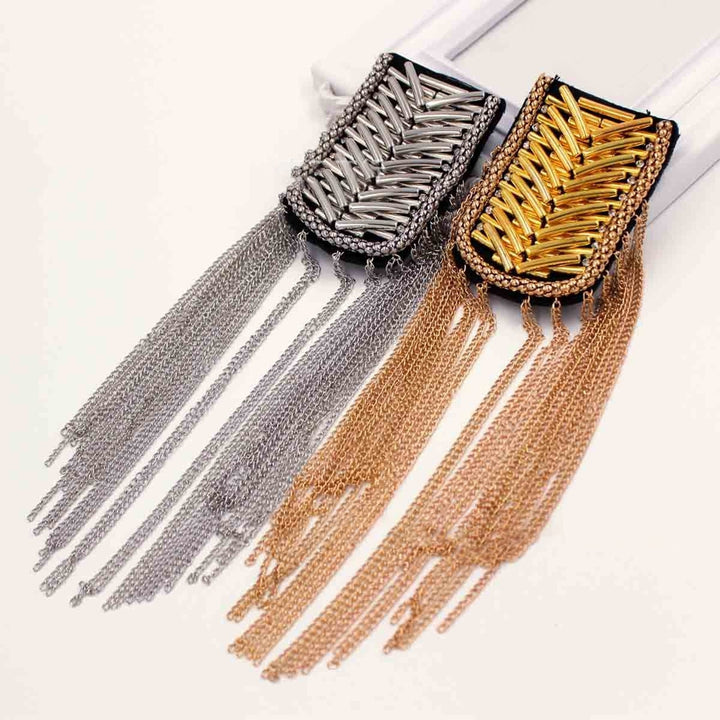 Shoulder Epaulette Charming Ornamental Clothing Accessories Tassel Chain Decorate Shiny Shoulder Tassels Handmade Image 4