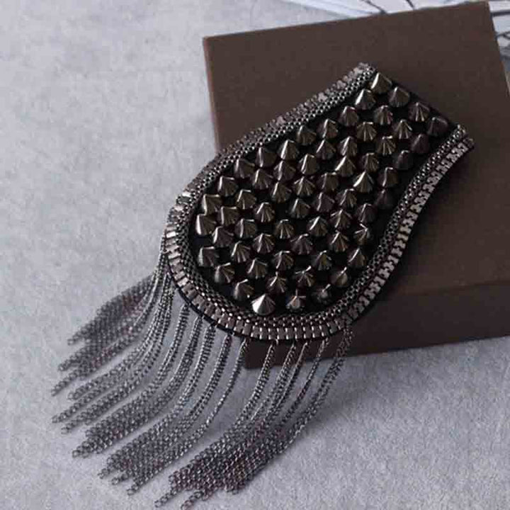 Shoulder Epaulet Handmade Sturdy Charming Wear-resistant DIY Alloy Suit Clothes Tassel Epaulet Men Accessories Image 4