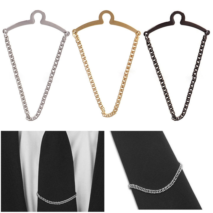 Tie Pin All Match Anti-rust Prevent Sagging Polished Non-oxidizing Fixing Tightly Men Tie Chain Tack Clip Locking Pin Image 1