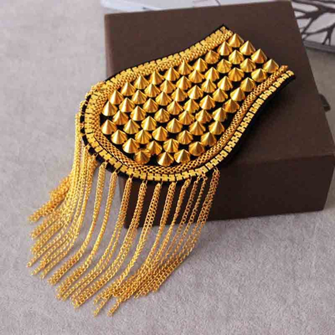 Shoulder Epaulet Handmade Sturdy Charming Wear-resistant DIY Alloy Suit Clothes Tassel Epaulet Men Accessories Image 8