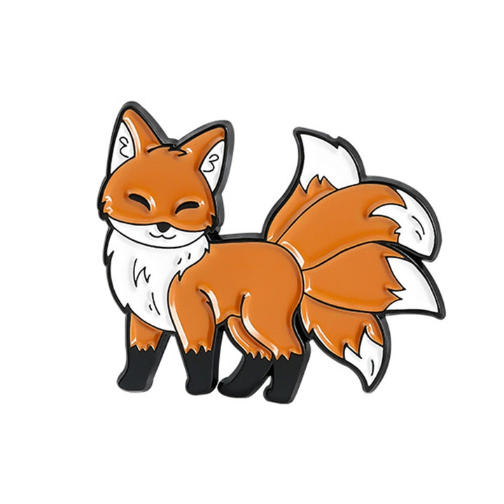 Lapel Pin Cartoon Electroplating Exquisite Geometric Vivid Clothes Decoration Rust-resistant Fox Rabbit Brooch Badge Image 4