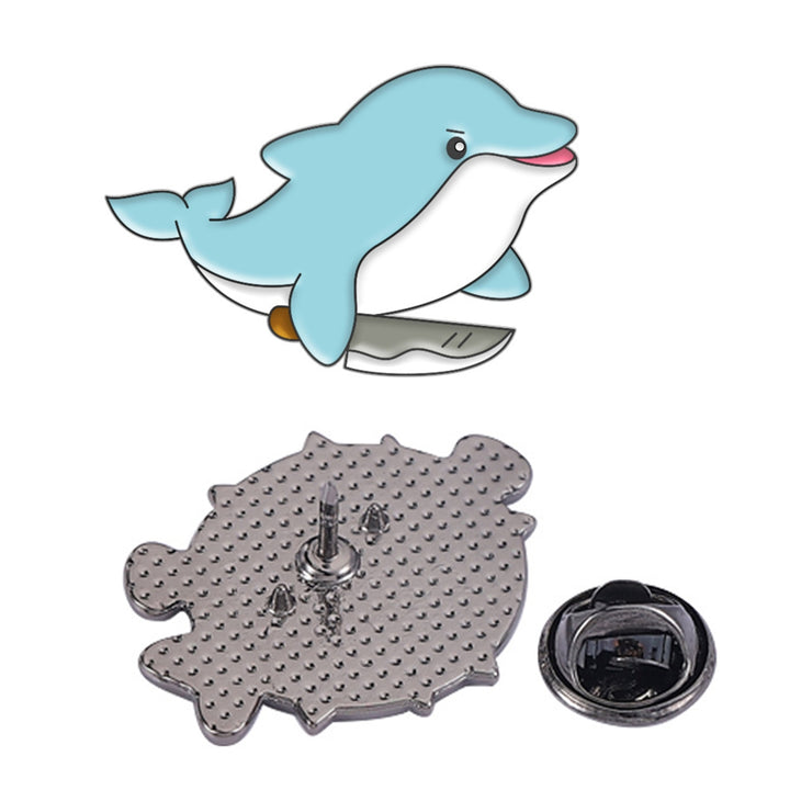 Lapel Pin Electroplating High Gloss Geometric Personality Cartoon Decorate Anti-rust Cute Sea Animal Brooch Pin Clothing Image 10