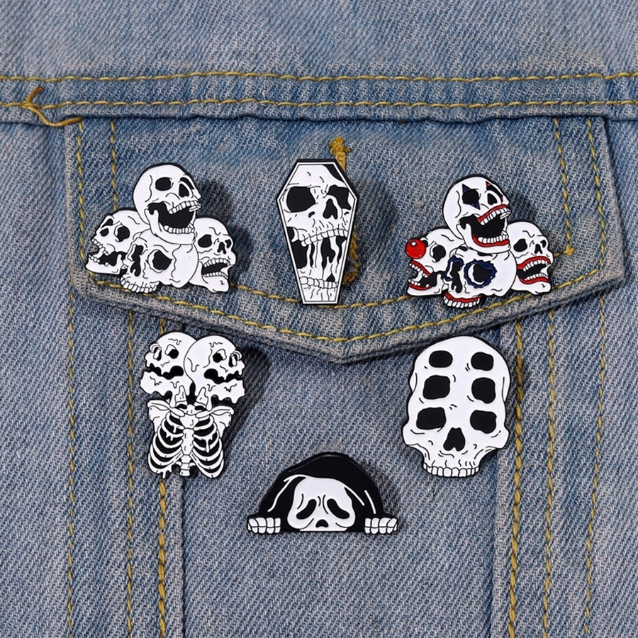 Skull Brooch Hip Hop Punk Scary Funny Personality Gift Cool Women Men Clothing Bag Lapel Pin Fashion Jewelry Image 1