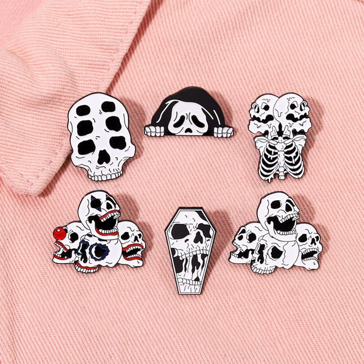 Skull Brooch Hip Hop Punk Scary Funny Personality Gift Cool Women Men Clothing Bag Lapel Pin Fashion Jewelry Image 8