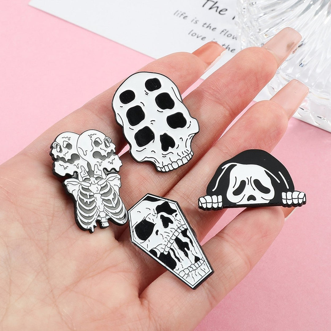 Skull Brooch Hip Hop Punk Scary Funny Personality Gift Cool Women Men Clothing Bag Lapel Pin Fashion Jewelry Image 9