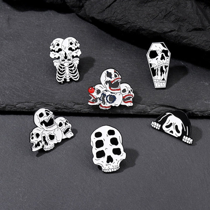 Skull Brooch Hip Hop Punk Scary Funny Personality Gift Cool Women Men Clothing Bag Lapel Pin Fashion Jewelry Image 10