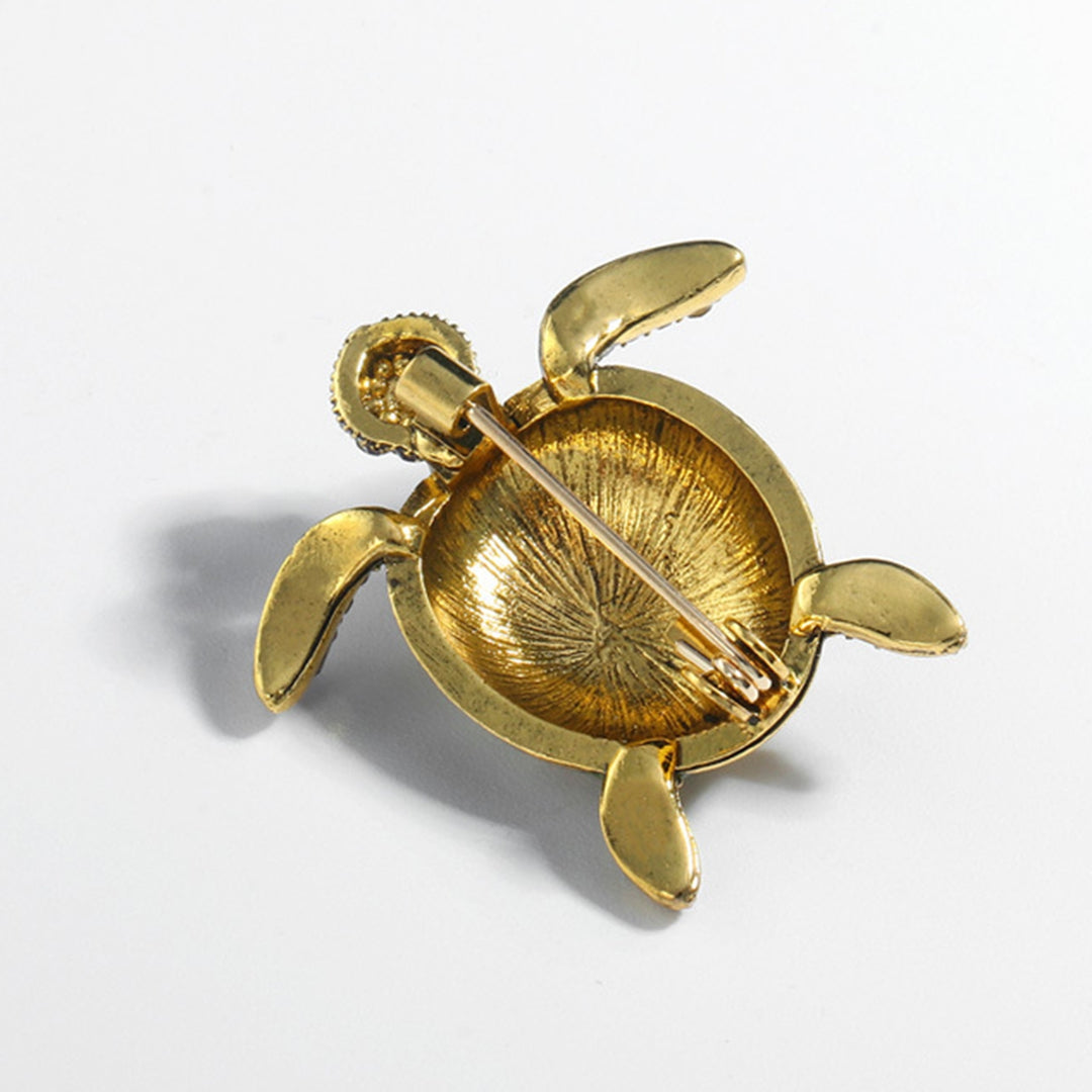 Sea Turtle Brooch Oil-dripping Rhinestone Animal Shape Retro Personality Gift Alloy Women Men Business Suit Lapel Pin Image 10