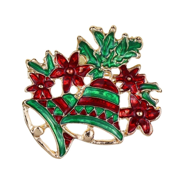 Christmas Brooch Rhinestone Festive Clothes Pin Image 1