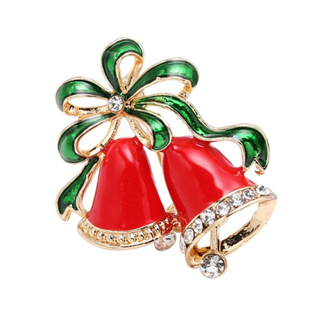 Christmas Brooch Rhinestone Festive Clothes Pin Image 4