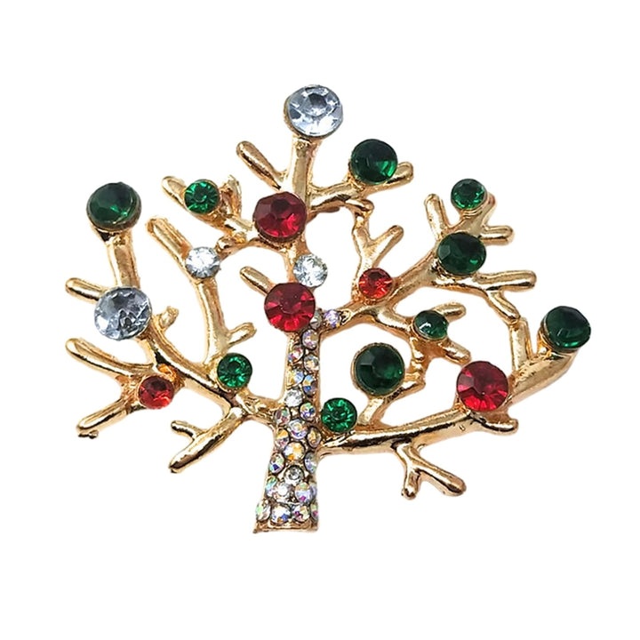 Christmas Brooch Rhinestone Festive Clothes Pin Image 6