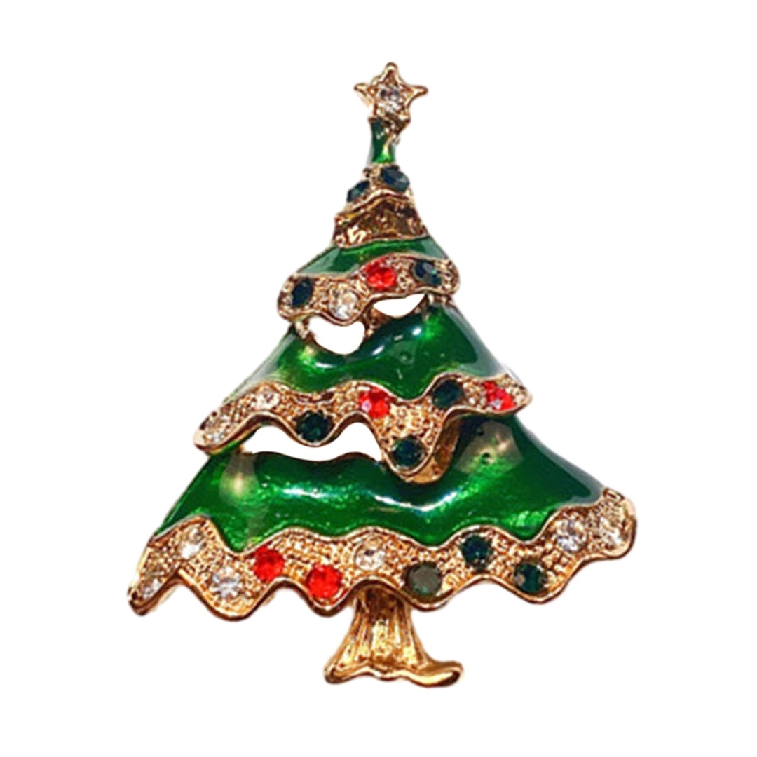 Christmas Brooch Rhinestone Festive Clothes Pin Image 7