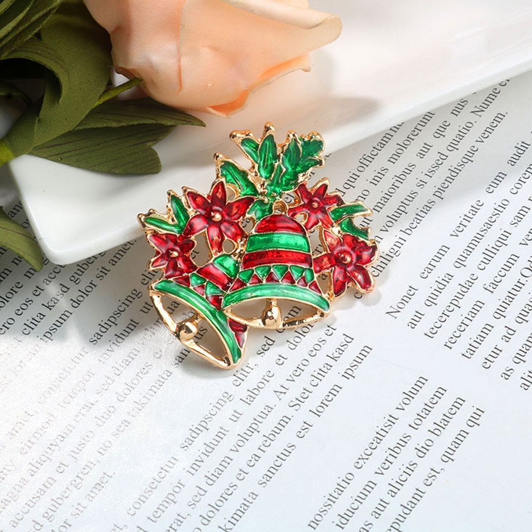 Christmas Brooch Rhinestone Festive Clothes Pin Image 8