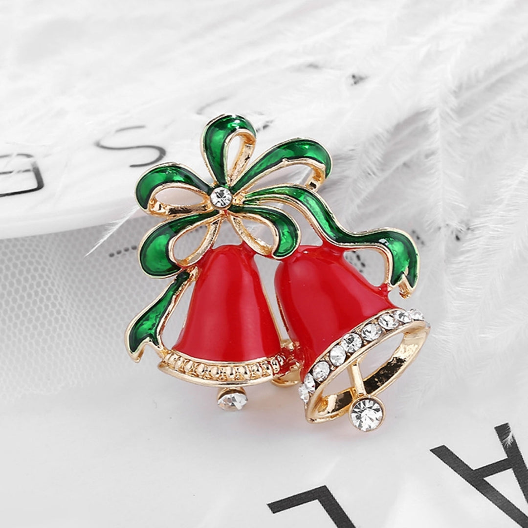 Christmas Brooch Rhinestone Festive Clothes Pin Image 9