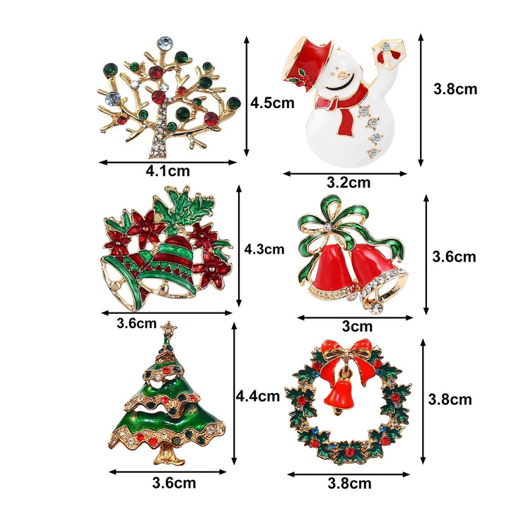 Christmas Brooch Rhinestone Festive Clothes Pin Image 11