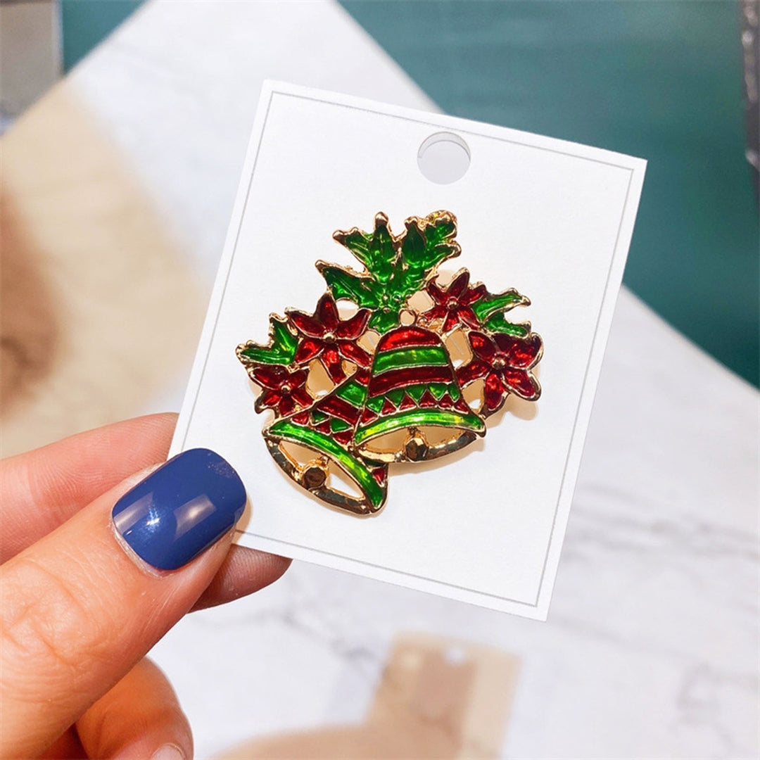 Christmas Brooch Rhinestone Festive Clothes Pin Image 12