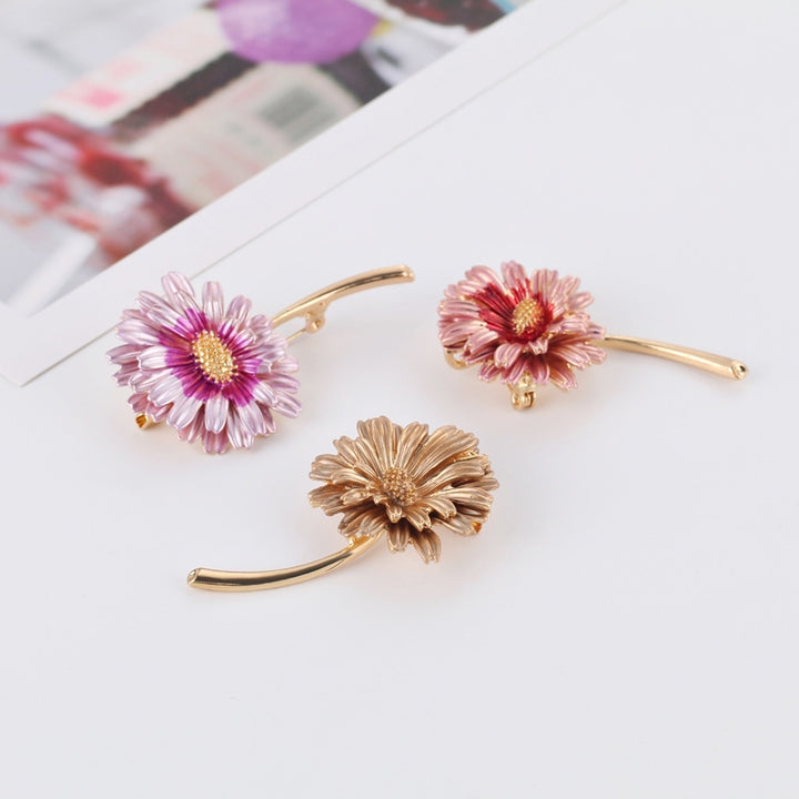 Sunflower Brooch Realistic Flower Shape Good Detail Decorative Exquisite Stainless Anti-rust Smooth Women Coat Collar Image 1